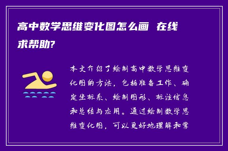 高中数学思维变化图怎么画 在线求帮助?